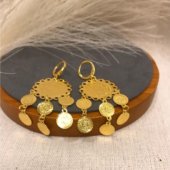 Coin Earring, Lira Earrings, Middle East Jewelry, Dangle and dangle earrings New - Picture 2 of 5